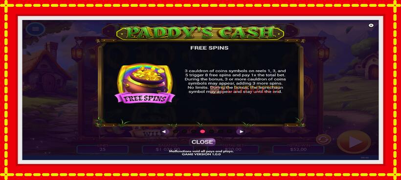 Slot machine Paddys Cash with access to free game online, picture 5