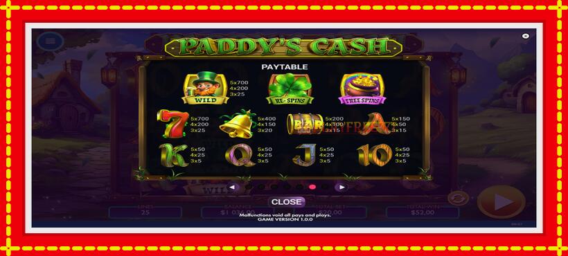 Slot machine Paddys Cash with access to free game online, picture 6