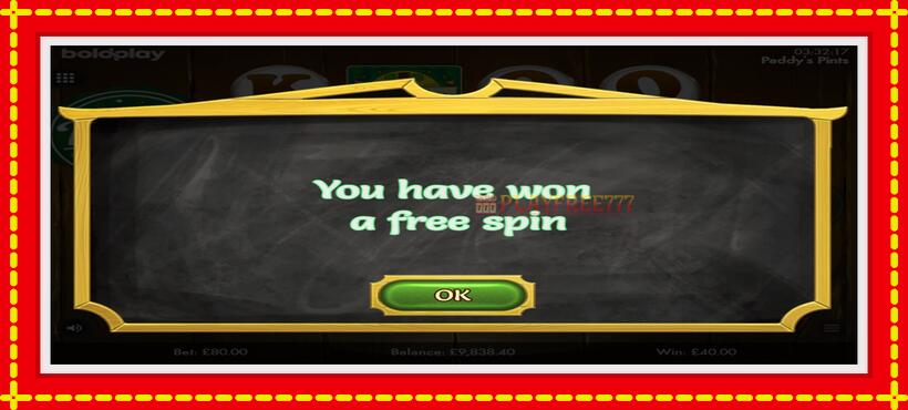 Slot machine Paddys Pints with access to free game online, picture 4