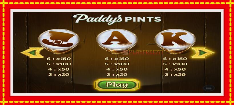 Slot machine Paddys Pints with access to free game online, picture 6