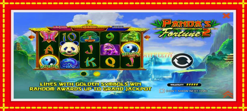 Slot machine Pandas Fortune 2 with access to free game online, picture 1