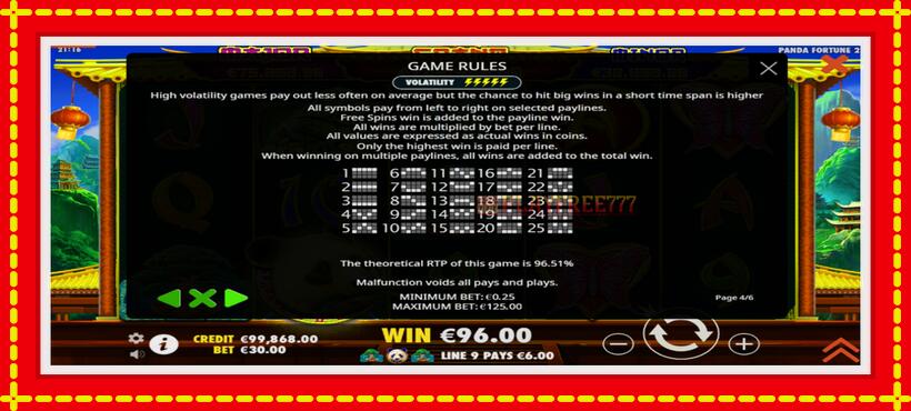 Slot machine Pandas Fortune 2 with access to free game online, picture 7