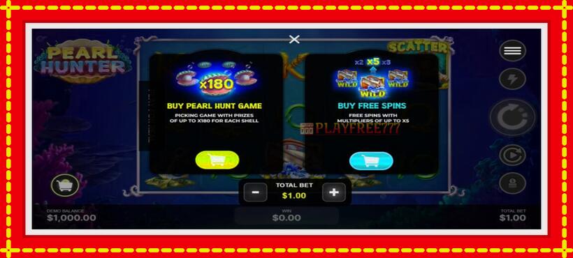 Slot machine Pearl Hunter with access to free game online, picture 2