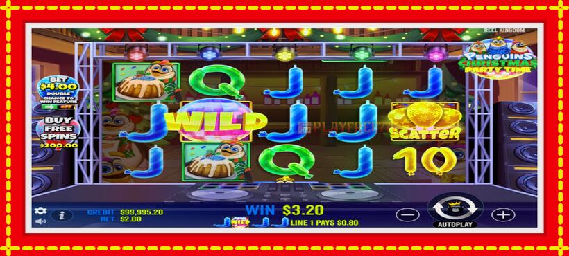 Slot machine Penguins Christmas Party Time with access to free game online, picture 3