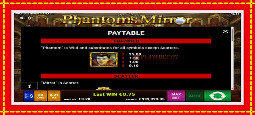 Slot machine Phantoms Mirror with access to free game online, picture 5