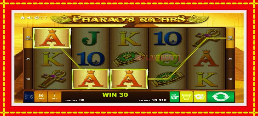 Slot machine Pharaos Riches with access to free game online, picture 2