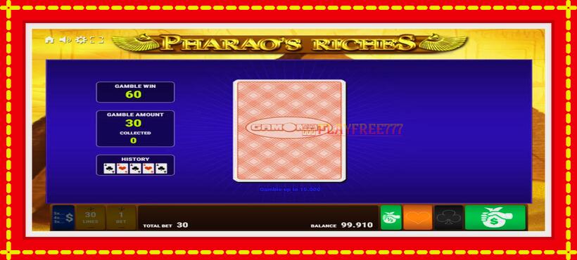 Slot machine Pharaos Riches with access to free game online, picture 4