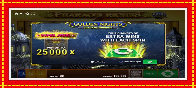 Slot machine Pharaos Riches Golden Nights with access to free game online, picture 1