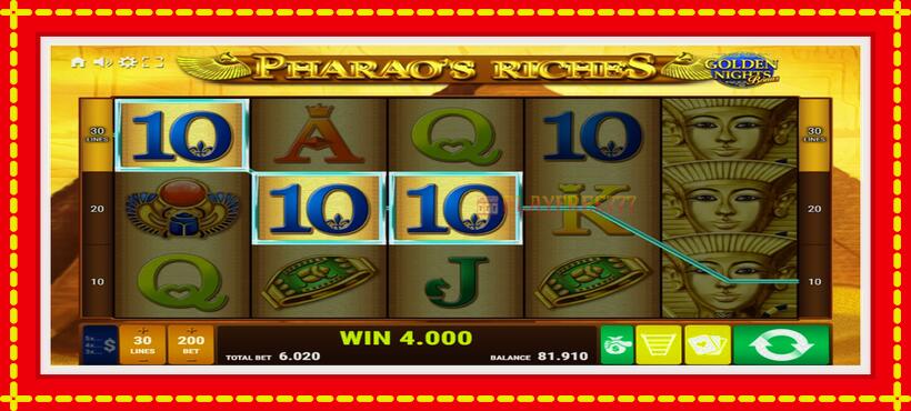 Slot machine Pharaos Riches Golden Nights with access to free game online, picture 3