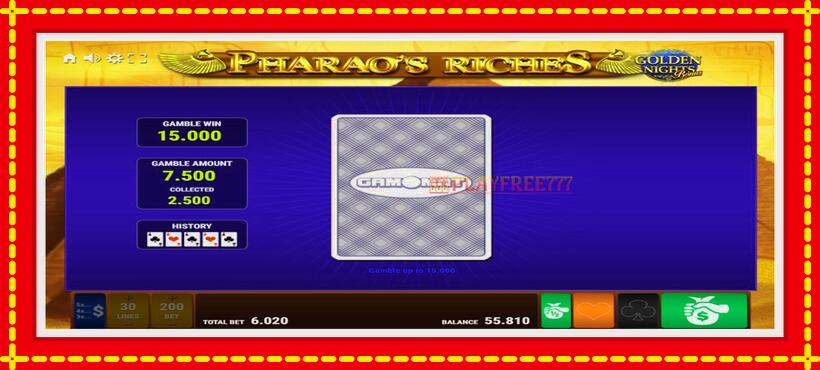 Slot machine Pharaos Riches Golden Nights with access to free game online, picture 5