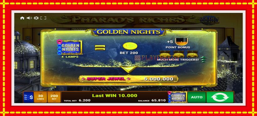 Slot machine Pharaos Riches Golden Nights with access to free game online, picture 7