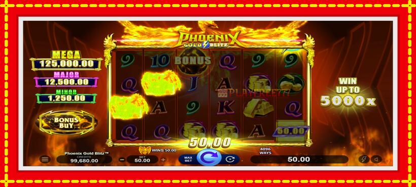 Slot machine Phoenix Gold Blitz with access to free game online, picture 4