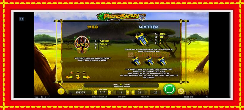 Slot machine Photo Safari with access to free game online, picture 6