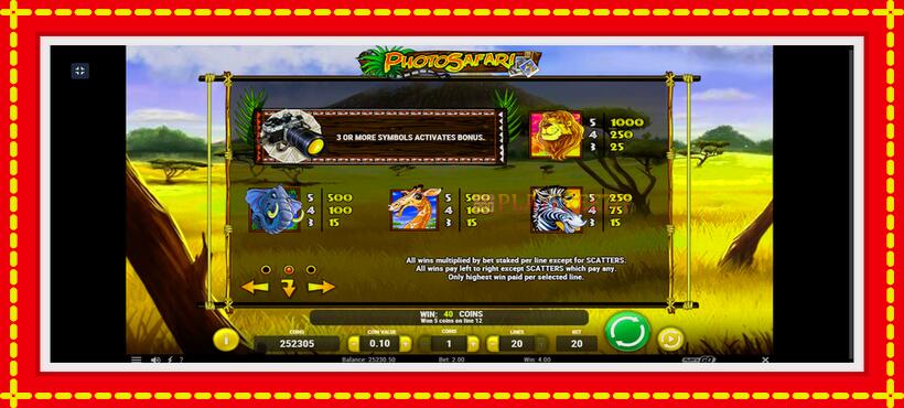 Slot machine Photo Safari with access to free game online, picture 7