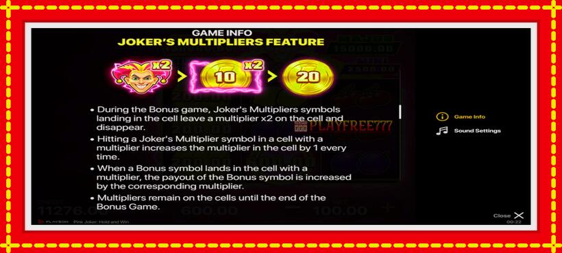 Slot machine Pink Joker with access to free game online, picture 6