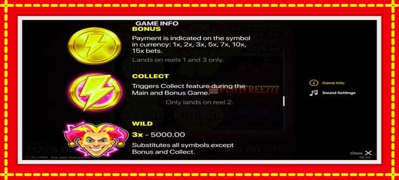 Slot machine Pink Joker with access to free game online, picture 7