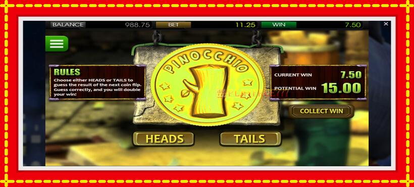 Slot machine Pinocchio with access to free game online, picture 3