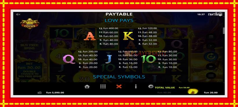 Slot machine Pirate Multi Coins with access to free game online, picture 6