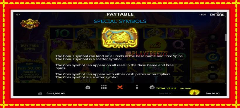 Slot machine Pirate Multi Coins with access to free game online, picture 7