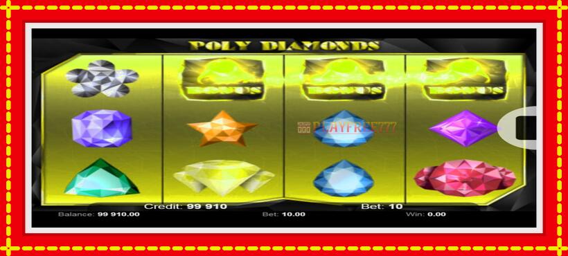 Slot machine Poly Diamonds with access to free game online, picture 3