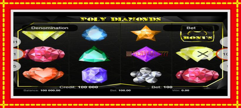 Slot machine Poly Diamonds with access to free game online, picture 7