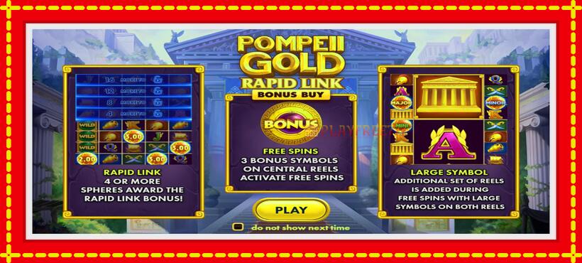 Slot machine Pompeii Gold Rapid Link Bonus Buy with access to free game online, picture 1