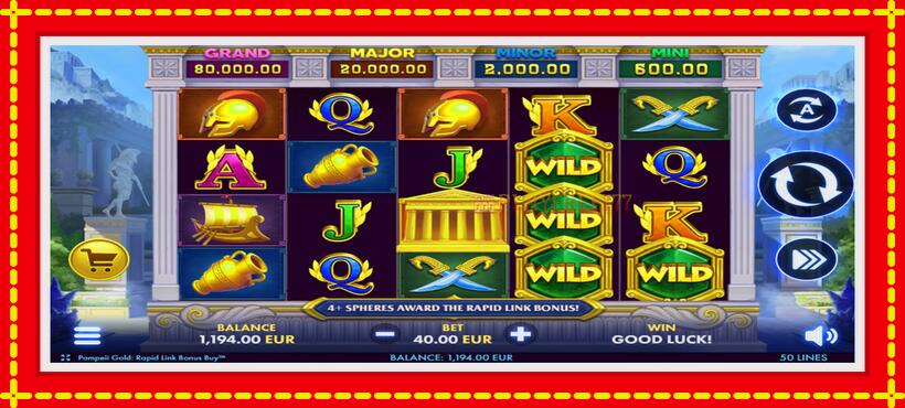 Slot machine Pompeii Gold Rapid Link Bonus Buy with access to free game online, picture 2