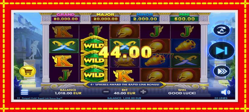 Slot machine Pompeii Gold Rapid Link Bonus Buy with access to free game online, picture 4