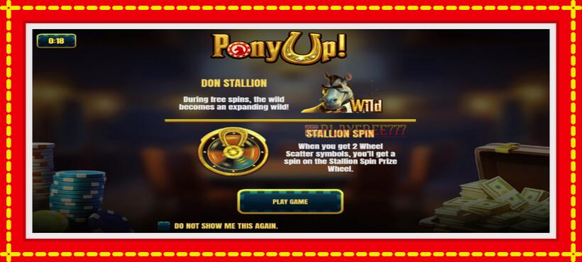 Slot machine Pony Up with access to free game online, picture 1