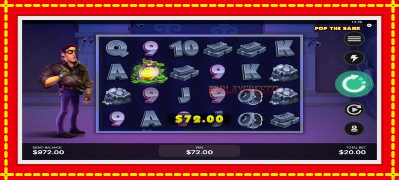 Slot machine Pop the Bank with access to free game online, picture 3