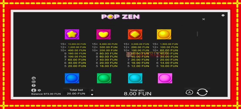 Slot machine Pop Zen with access to free game online, picture 6