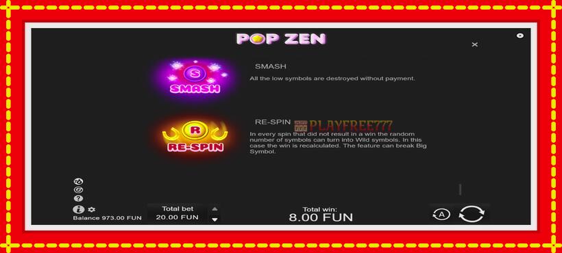 Slot machine Pop Zen with access to free game online, picture 7