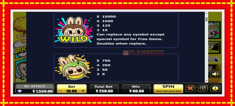 Slot machine Popmart with access to free game online, picture 3