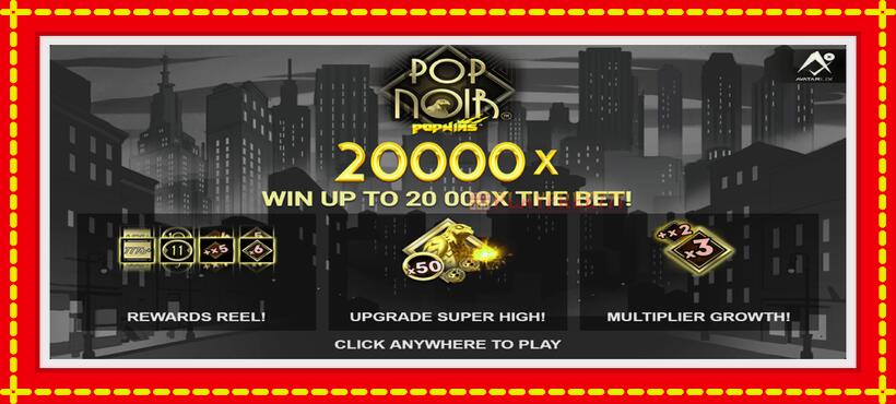 Slot machine PopNoir with access to free game online, picture 1