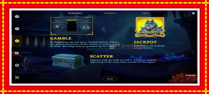 Slot machine Poseidon Jackpot with access to free game online, picture 5