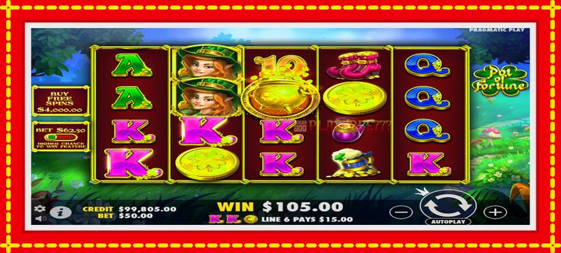 Slot machine Pot of Fortune with access to free game online, picture 2