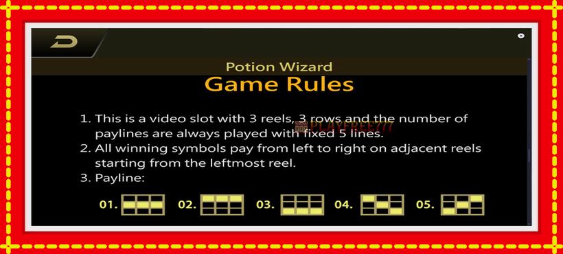 Slot machine Potion Wizard with access to free game online, picture 7