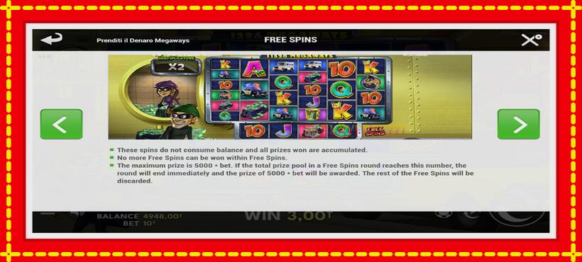 Slot machine Prenditi il Denaro Megaways with access to free game online, picture 7