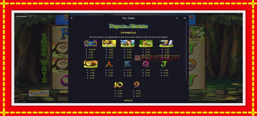 Slot machine Prince of Thieves with access to free game online, picture 5