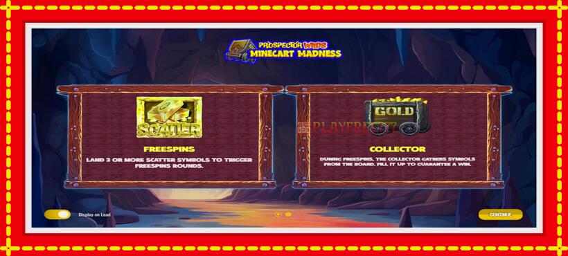 Slot machine Prospector Wilds Minecart Madness with access to free game online, picture 1