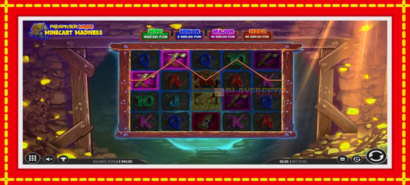 Slot machine Prospector Wilds Minecart Madness with access to free game online, picture 3