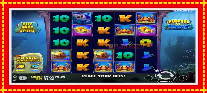 Slot machine Puffers Vs Sharks with access to free game online, picture 2