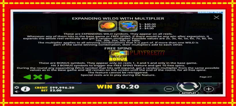 Slot machine Puffers Vs Sharks with access to free game online, picture 5