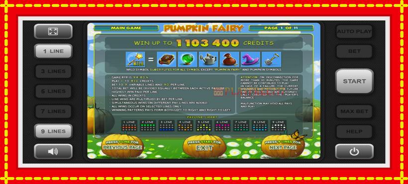 Slot machine Pumpkin Fairy with access to free game online, picture 4