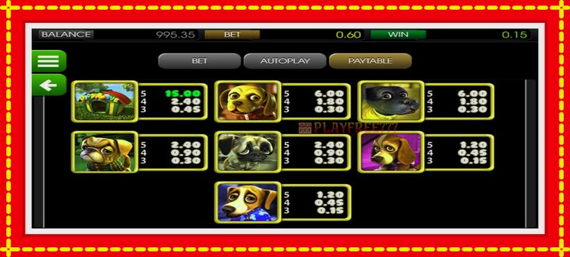 Slot machine Puppy Love with access to free game online, picture 3