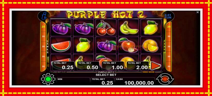 Slot machine Purple Hot 2 with access to free game online, picture 1