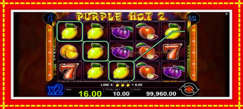 Slot machine Purple Hot 2 with access to free game online, picture 2