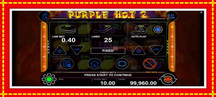 Slot machine Purple Hot 2 with access to free game online, picture 7