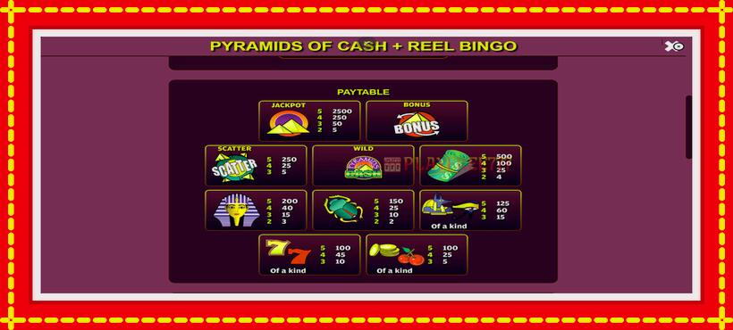 Slot machine Pyramids of Cash with Reel Bingo with access to free game online, picture 5