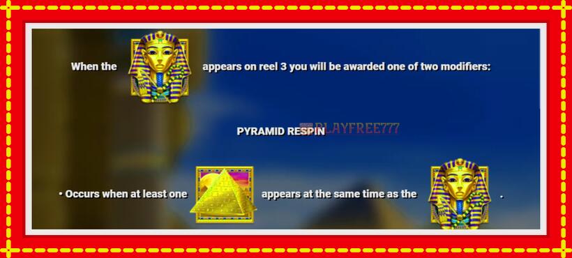 Slot machine Pyramids of Luxor with access to free game online, picture 4